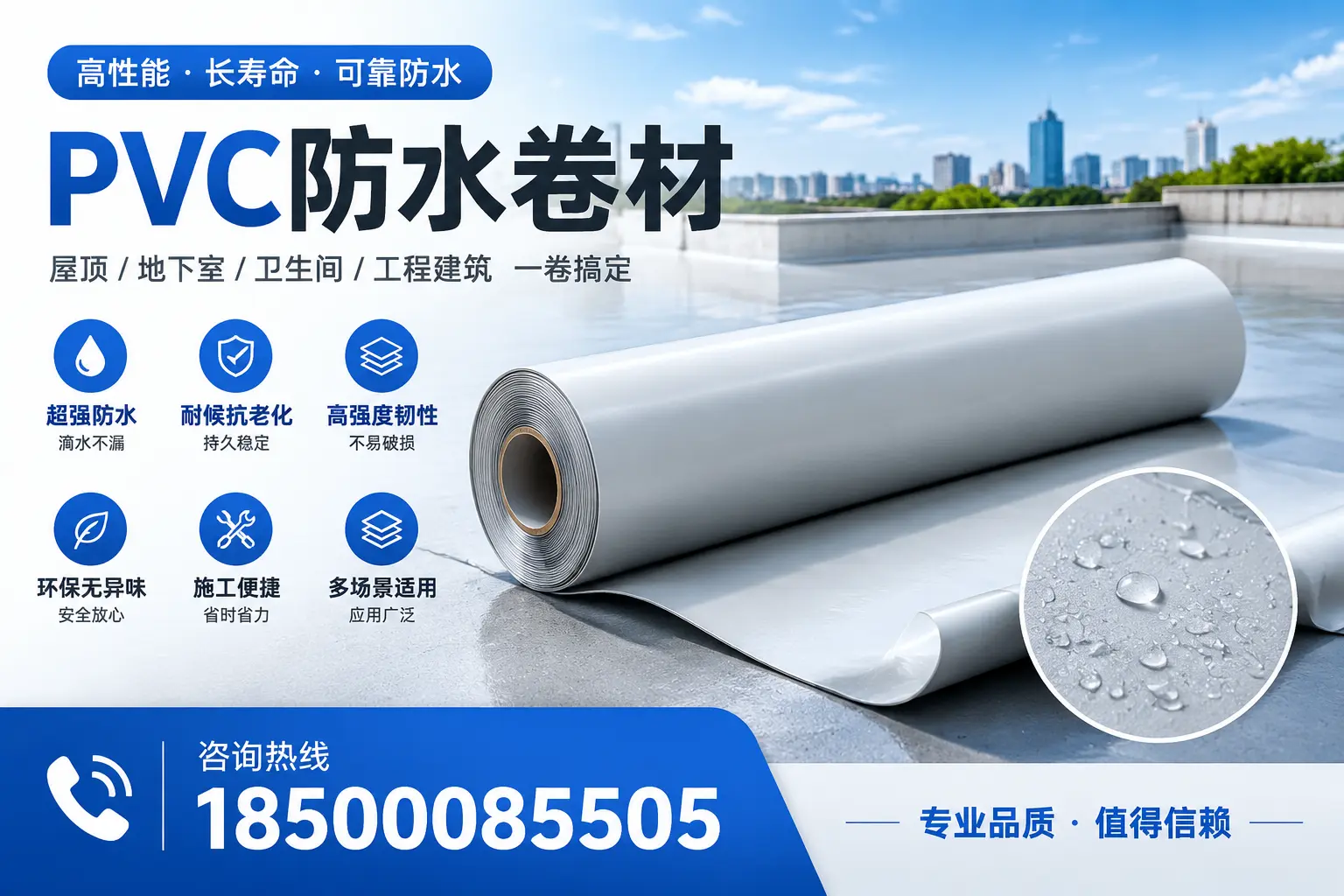 PVC防水卷材的防水效果评测，适合庆阳的科学依据